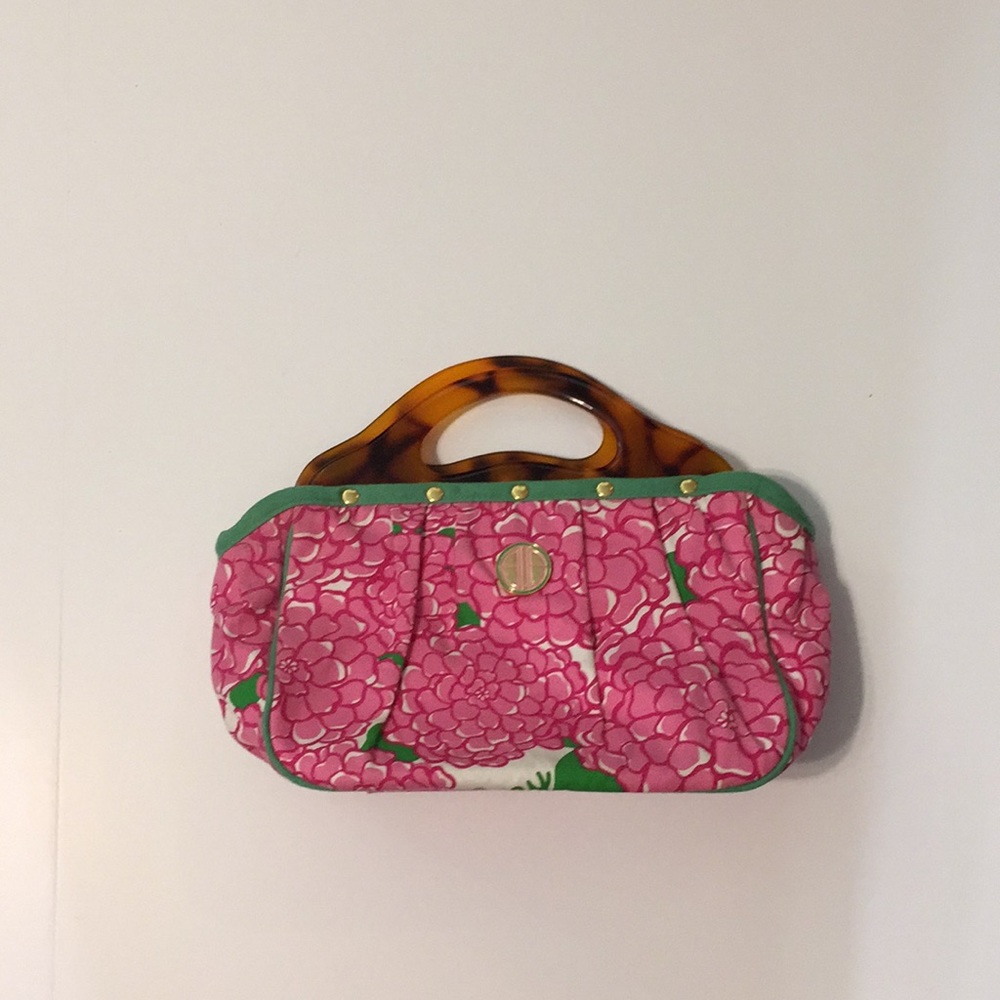 Lilly Pulitzer purse with faux tortoise handle
